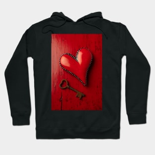 Rusty Skeleton Key And Red Heart Hoodie